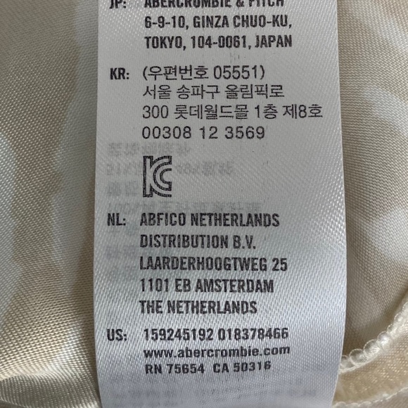 Abercrombie Fitch Cream Satin Tiger Stipe Slip Dress Size Medium Side Zip Flaw - Picture 7 of 12